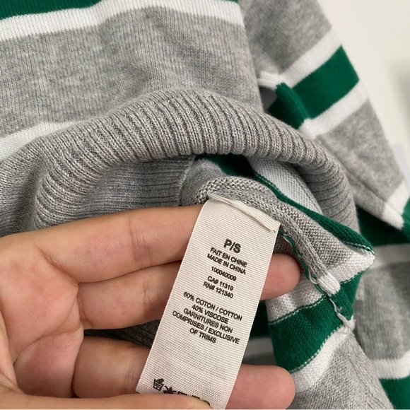 GARAGE | Grey striped crewneck sweater - Picture 5 of 7